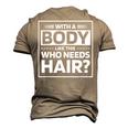 Bald Dad Bald Jokes Men's 3D T-Shirt Back Print Khaki