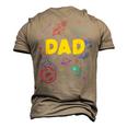 Dad Outer Space Daddy Planet Birthday Fathers Men's 3D T-Shirt Back Print Khaki