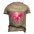 Embarrassing Dad In Girl Colors Happy Fathers Day Men's 3D T-Shirt Back Print Khaki