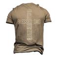 Fathers Day Blessed Dad Cross Words Christian Papa Daddy Men Men's 3D T-shirt Back Print Khaki
