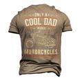 Fathers Day Only A Cool Dad Rides Motorcycles Biker Father Men's 3D T-shirt Back Print Khaki