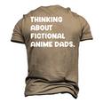 Fictional Anime Dads Weeb Girl Fanfic Fanfiction Lover Men's 3D T-Shirt Back Print Khaki
