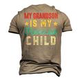 My Grandson Is My Favorite Child Grandpa Grandma Men's 3D T-shirt Back Print Khaki