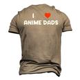 I Heart Anime Dads Love Red Simple Weeb Weeaboo Gay Men's 3D T-Shirt Back Print Khaki