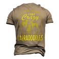 Lets Be Honest I Was Crazy Before Labradoodles Men's 3D T-Shirt Back Print Khaki