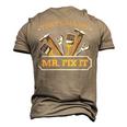 Mr Fix It Dad Handyman Handy Dad Mechanic Fathers Day Men's 3D T-Shirt Back Print Khaki