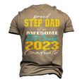 Proud Step Dad Of 5Th Grade Graduate 2023 Family Graduation Men's 3D T-shirt Back Print Khaki