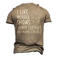 Skull I Like Murder Shows Comfy Clothes And Maybe 3 People Men's 3D Print Graphic Crewneck Short Sleeve T-shirt Khaki