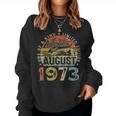 50 Years Old Made In 1973 Vintage August 1973 50Th Birthday Women Crewneck Graphic Sweatshirt