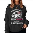Busha Grandma Gift Dont Mess With Bushasaurus Women Crewneck Graphic Sweatshirt