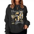Cheers To 50 Years Old Happy 50Th Birthday Queen Drink Wine Women Crewneck Graphic Sweatshirt