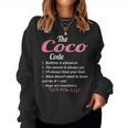 Coco Grandma Gift The Coco Code Women Crewneck Graphic Sweatshirt