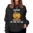 Cutest Pumpkin In The Patch Baby Girl Halloween Fall Women Sweatshirt
