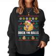 Duck The Halls Ugly Christmas Sweater Meme Women Sweatshirt