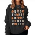 Halloween Alphabet Teaching Abcs Learning Teacher Women Sweatshirt