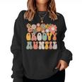 Groovy Auntie Retro 60S 70S Hippie Family Best Aunt Ever Women Sweatshirt