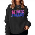 Groovy Bi Wife Energy Lgbtq Vintage Bisexual Pride Lgbt Women Sweatshirt