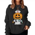 Halloween Pumpkin Nurse Cute Er Nicu Costume Scrub Top Women Sweatshirt