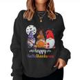 Halloween Thanksgiving Christmas Happy Hallothanksmas Gnome Women Sweatshirt