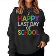 Happy Last Day Of School Funny Teacher And Student Summer Women Crewneck Graphic Sweatshirt