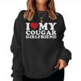 I Love My Cougar Girlfriend I Heart My Cougar Girlfriend Gf Women Crewneck Graphic Sweatshirt