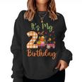 It's My 2Nd Birthday 2 Year Old Pumpkin Fall Farm Truck Women Sweatshirt