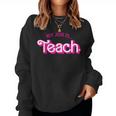 My Job Is Teach Retro Pink Style Supports Teaching Women Sweatshirt
