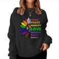 Kindness Peace Equality Sunflower Gay Pride Women Sweatshirt
