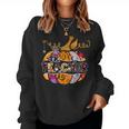Leopard Pumpkin Trick Or Teach Halloween Tk Teacher Women Sweatshirt