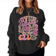 Leopard Over Stimulated Moms Club Anxious Moms Club Quote Women Sweatshirt