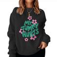 My Tummy Hurts Aesthetic Cute Flower Groovy Graphic Women Crewneck Graphic Sweatshirt