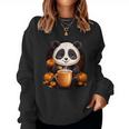 Panda Pumpkin Spice Latte Fall Autumn Halloween Women Sweatshirt