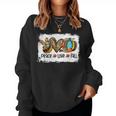 Peace Love Fall Autumn Leopard Heart Pumpkin Thanksgiving Thanksgiving Women Sweatshirt