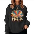 Prek Dream Team Retro Groovy Rainbow Back To School Teacher For Teacher Women Sweatshirt
