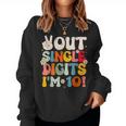 Retro Groovy Peace Out Single Digits 10Th Birthday Girl Women Sweatshirt