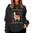 Sloth Riding Llama Christmas Scarf Santa Hat Ugly Sweater Women Sweatshirt