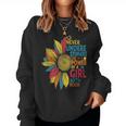 Sunflower Never Underestimate The Power Of A Girl With Book Women Sweatshirt