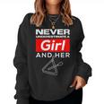 Never Underestimate A Girl And Her Triangle Women Sweatshirt