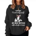Never Underestimate An Old Woman With Boston Terrier Women Sweatshirt