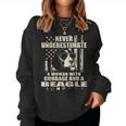 Never Underestimate Woman And A Beagle Usa Flag Women Sweatshirt