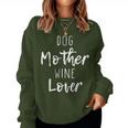 Dog Mother Wine Lover Cute Mom Drinking Christmas Women Sweatshirt