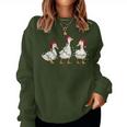 Duck Santa Hat Christmas Lights Silly Goose Xmas Women Women Sweatshirt