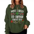 Most Likely To Drink Santa's Beer Family Christmas Drinking Women Sweatshirt