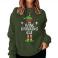 Wine Drinking Elf Matching Family Group Christmas Women Sweatshirt