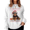 Christmas Rottweiler Dog Santa Hat Ugly Christmas Sweater Women Sweatshirt