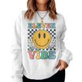 Eleven Is A Vibe 11Th Birthday Smile Face Hippie Boys Girls Women Sweatshirt
