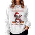 French Bulldog Christmas Santa Hat Ugly Christmas Sweater Women Sweatshirt
