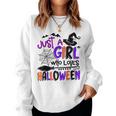 Just A Girl Who Loves Halloween Halloween Costume Women Sweatshirt