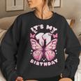 11Th Birthday Girl 11 Years Butterflies And Number 11 Women Sweatshirt Gifts for Her