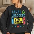4Th Grade Level Unlocked Gamer First Day Of School Boys Women Sweatshirt Gifts for Her
